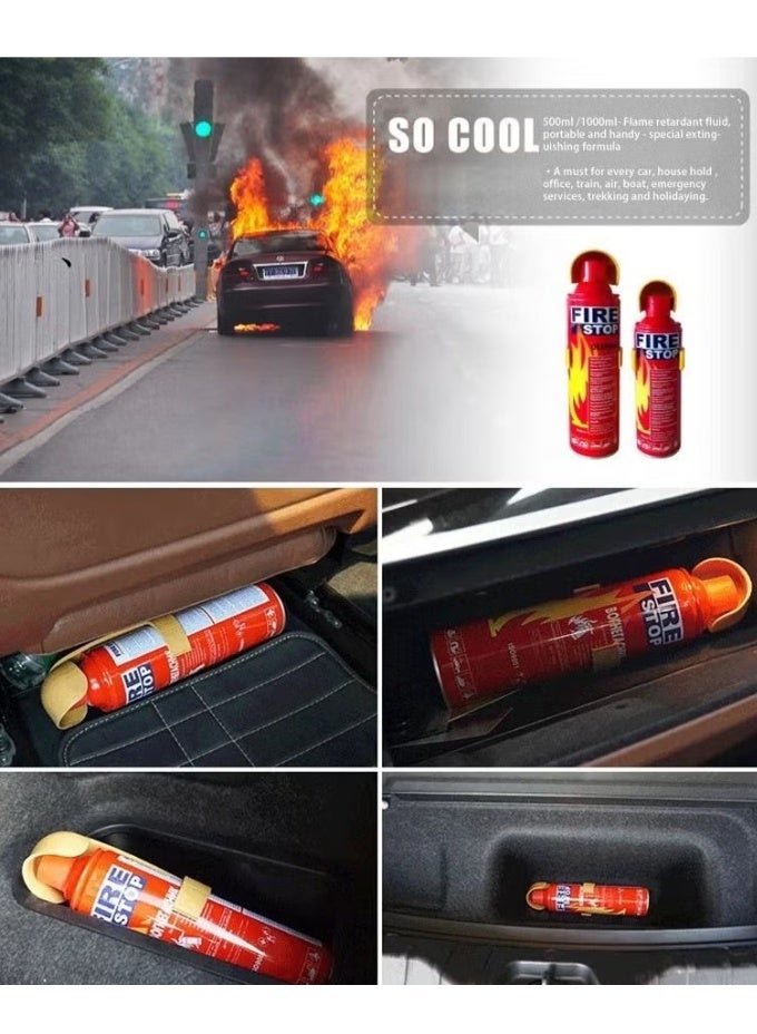 توقف الحريق طفاية الحريق الرغوية، غير سام وصديق للبيئة، مناسب لإطفاء جميع أنواع الحرائق في السيارات والقوارب والمنازل والمكاتب، 1000مل - Image 2